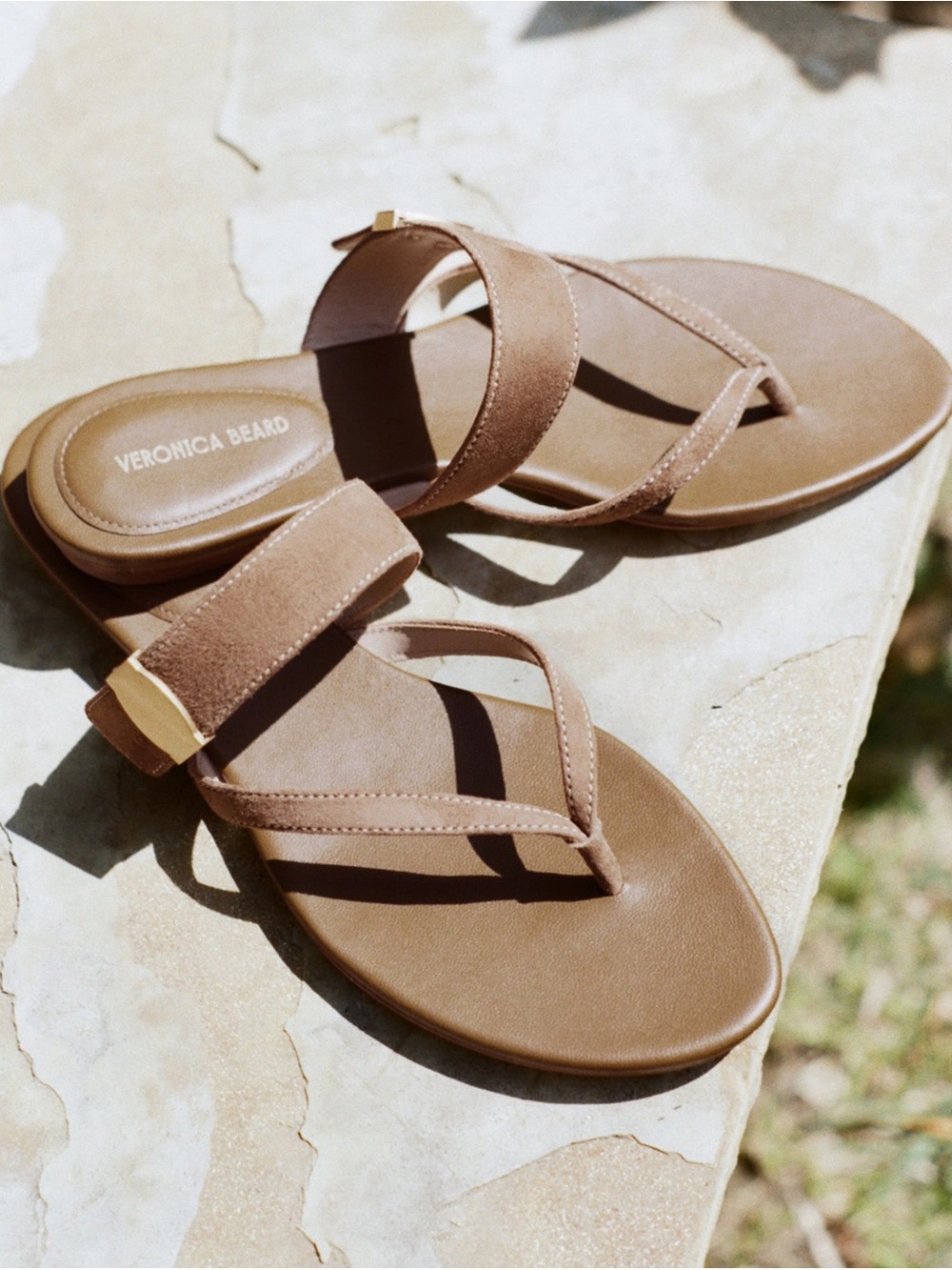 Veronica Beard Salva Dash Flat Sandal in Chesnut Suede (8)